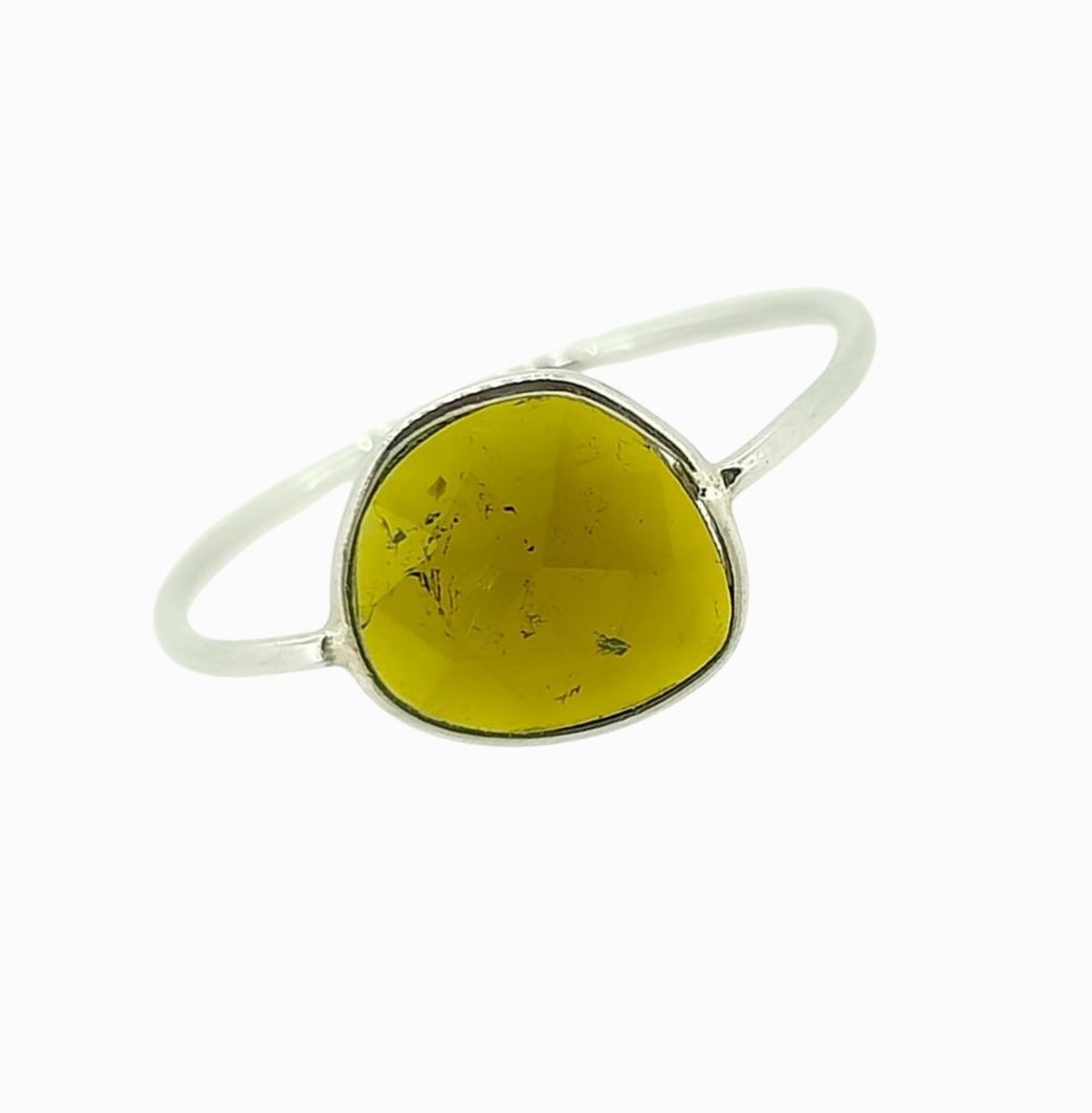 Stone Olive Green Tourmaline Ring